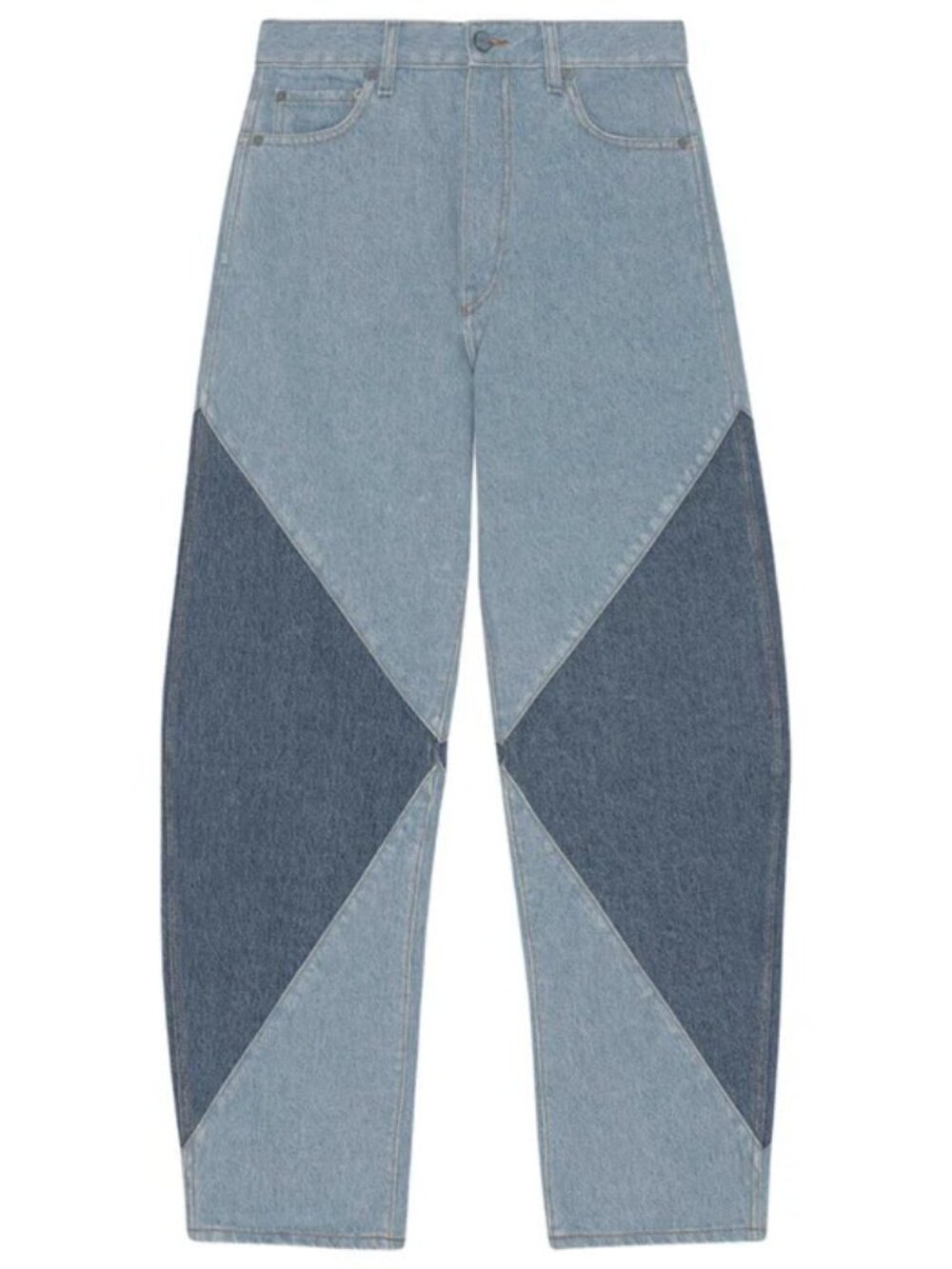 GANNI Scandi-chic Two-Tone Stary Jeans In Cutline Bleach Size 30